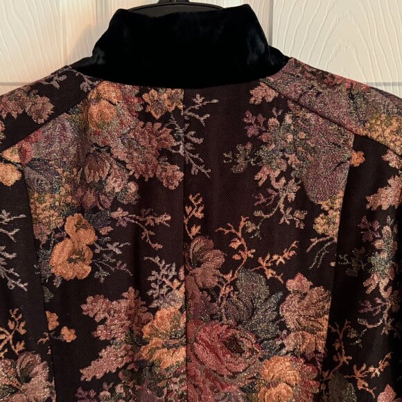 NWOT Soft Surroundings Autumn Evening Jacket Tapestry w Velvet Collar & Cuffs, L - Picture 12 of 12